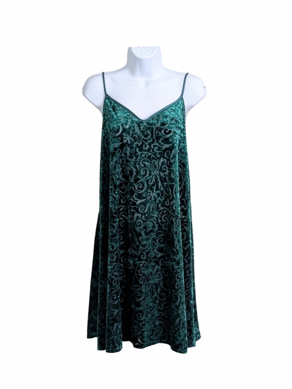 Lane Bryant Intimates Dark Green Burnout Velvet Lingerie Slip Dress Size 22/24